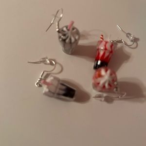 Sterling silver milkshake earrings